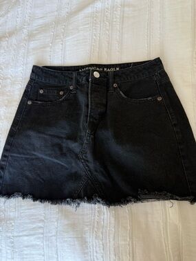 American Eagle Outfitters Black Denim Mini Skirt
